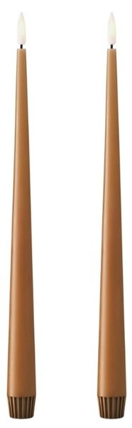 LED svíčka Taper 30 cm / 23 Raw toffee – set 2 ks