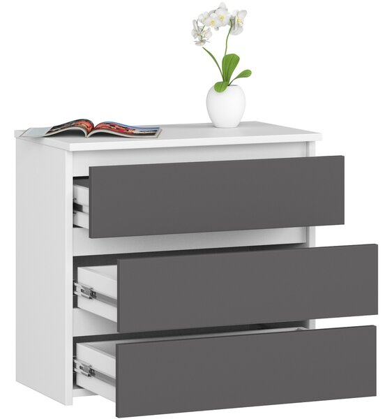Ak furniture Komoda CL3 60 cm bílá/grafitově šedá