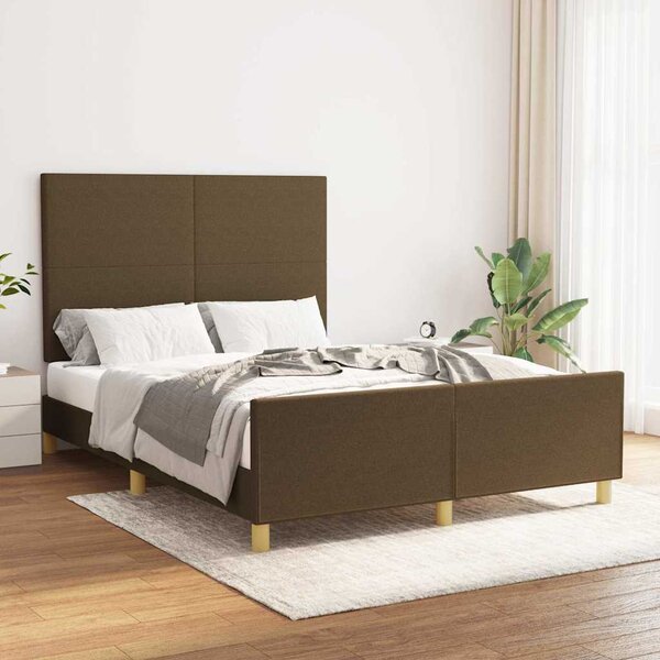 Rám postele bez matrace tmavě hnědý 140 x 190 cm textil 3124890