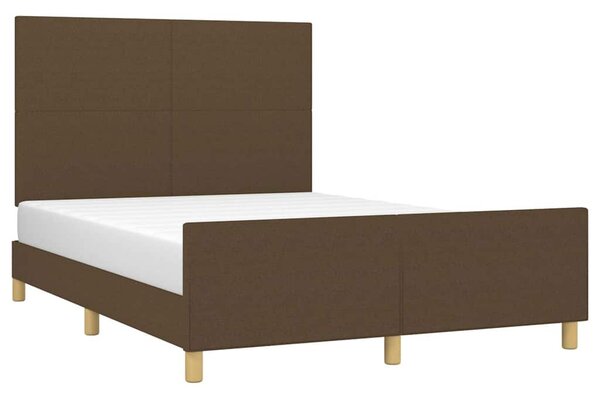 Rám postele bez matrace tmavě hnědý 140 x 190 cm textil 3124890