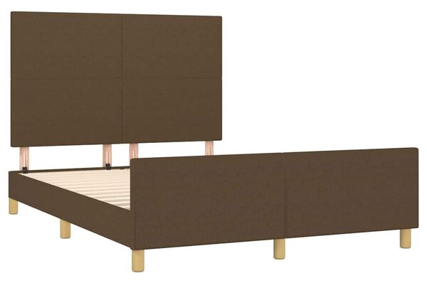Rám postele bez matrace tmavě hnědý 140 x 190 cm textil 3124890