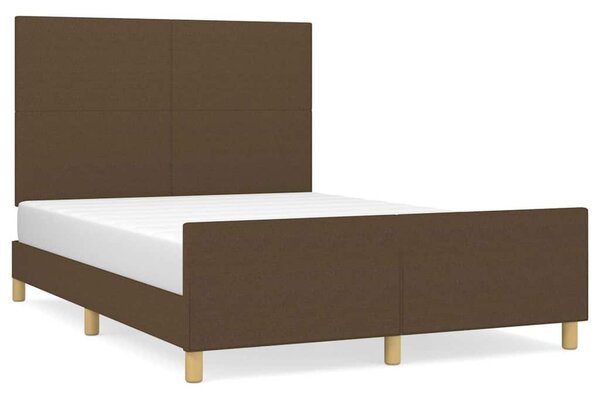 Rám postele bez matrace tmavě hnědý 140 x 190 cm textil 3124890