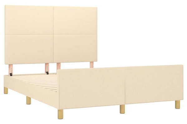 Rám postele bez matrace krémový 140 x 190 cm textil 3124892