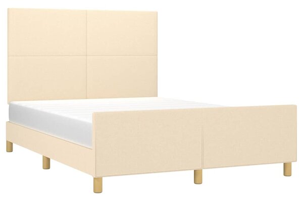 Rám postele bez matrace krémový 140 x 190 cm textil 3124892