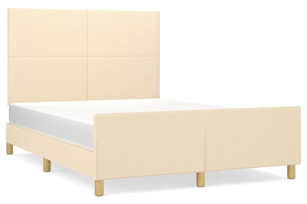 Rám postele bez matrace krémový 140 x 190 cm textil 3124892