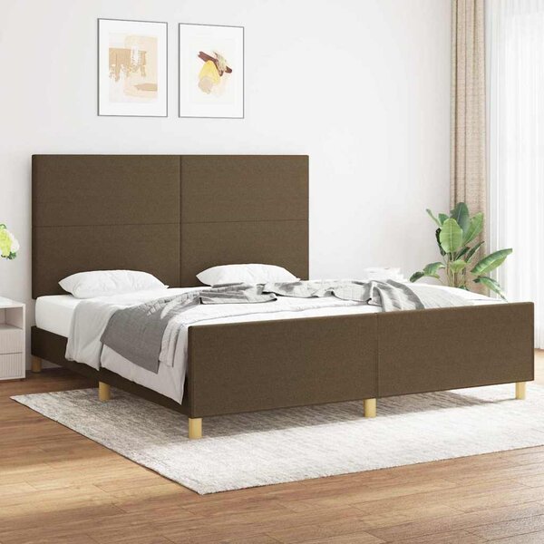 Rám postele bez matrace tmavě hnědý 180 x 200 cm textil 3124914