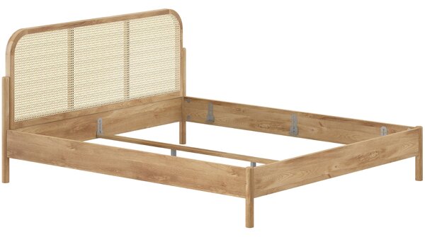 Vipack Dubová postel Olive 180 x 200 cm s ratanovým čelem