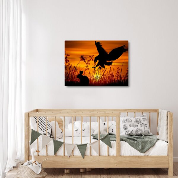 Skleněný obraz siluety dravce (70x50 cm)