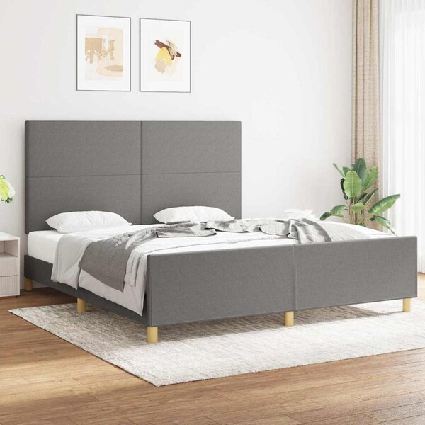 Rám postele bez matrace tmavě šedý 180 x 200 cm textil 3124912