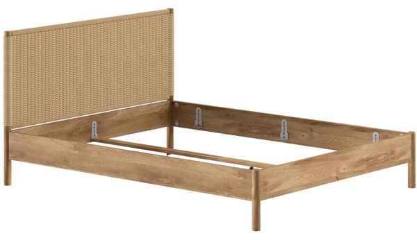 Vipack Dubová postel Olive 160 x 200 cm s vyplétaným čelem