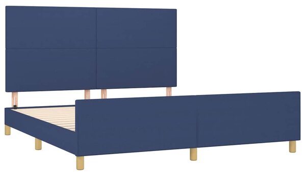 Rám postele bez matrace modrý 160 x 200 cm textil 3124909