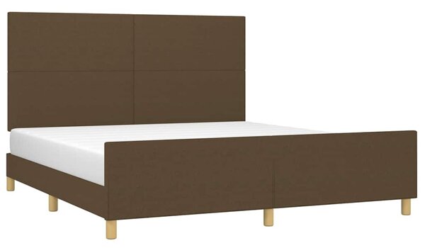 Rám postele bez matrace tmavě hnědý 180 x 200 cm textil 3124914