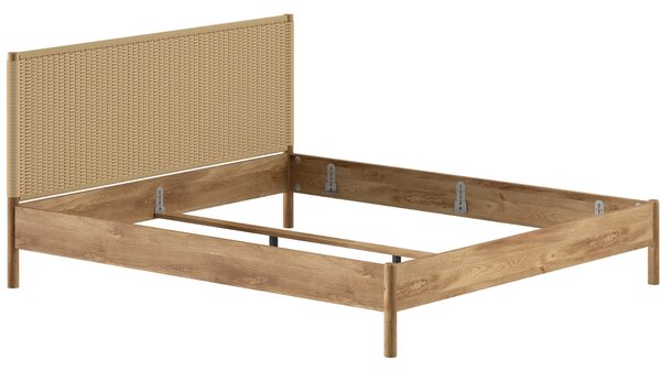 Vipack Dubová postel Olive 180 x 200 cm s vyplétaným čelem
