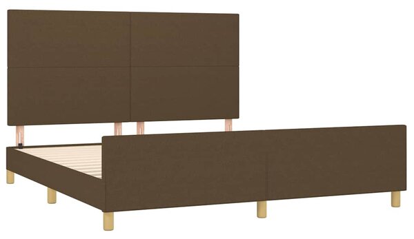Rám postele bez matrace tmavě hnědý 180 x 200 cm textil 3124914