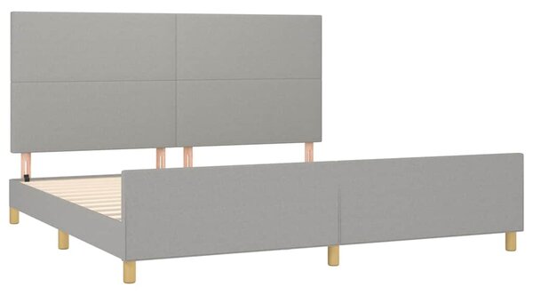 Rám postele bez matrace světle šedý 200 x 200 cm textil 3124919