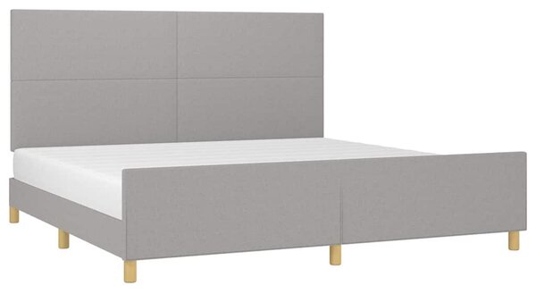 Rám postele bez matrace světle šedý 200 x 200 cm textil 3124919