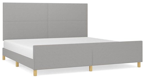 Rám postele bez matrace světle šedý 200 x 200 cm textil 3124919
