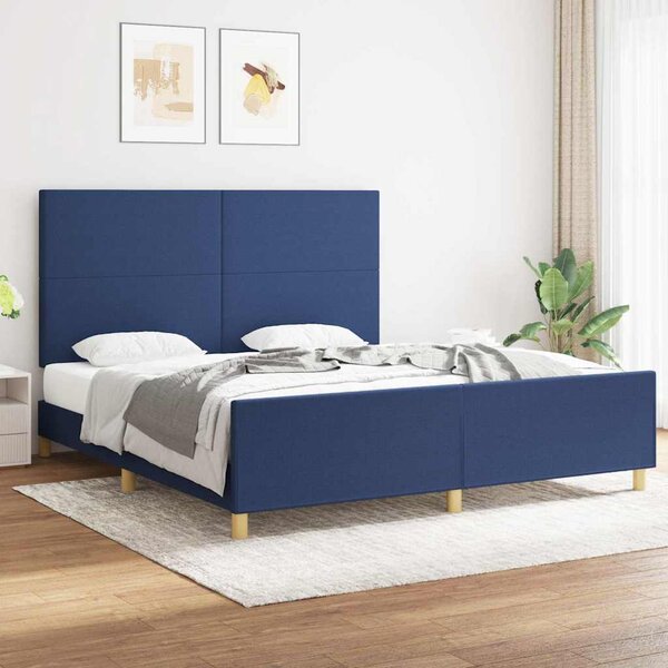 Rám postele bez matrace modrý 180 x 200 cm textil 3124917