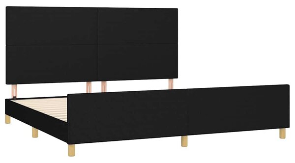 Rám postele bez matrace černý 200 x 200 cm textil 3124921