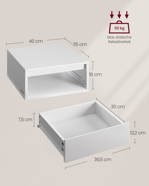 Set dvou závěsných nočních stolků LET854W01 (2ks)