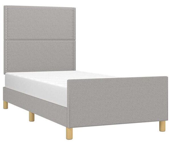 Rám postele bez matrace světle šedá 100 x 200 cm textil 3124952