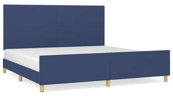 Rám postele bez matrace modrý 200 x 200 cm textil 3124925