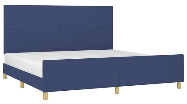 Rám postele bez matrace modrý 200 x 200 cm textil 3124925