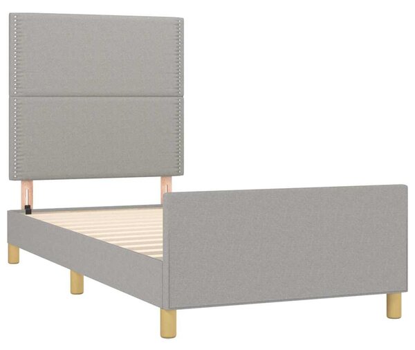 Rám postele bez matrace světle šedá 100 x 200 cm textil 3124952