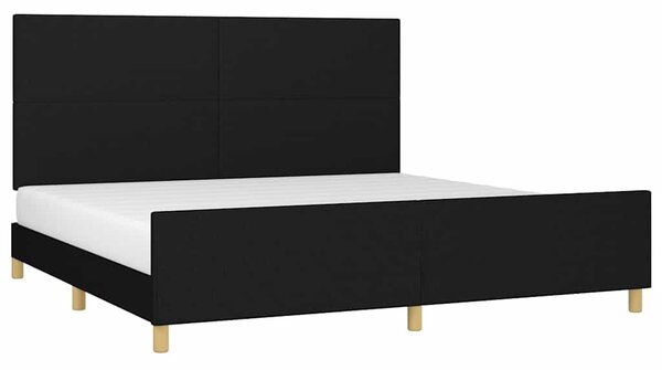 Rám postele bez matrace černý 200 x 200 cm textil 3124921