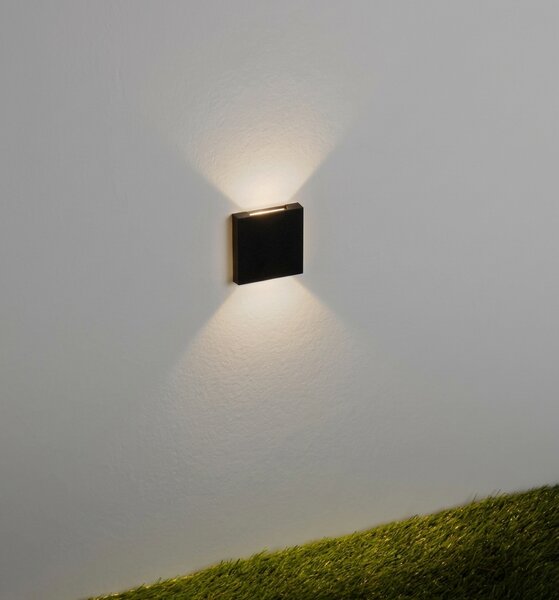 Nova Luce Venkovní LED svítidlo do zdi IKO, 3000K, IP67, 5,5X5,5cm, osvětlení up and down Barva: Černá