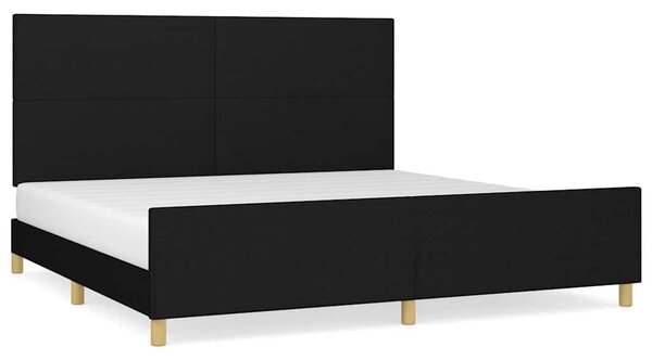 Rám postele bez matrace černý 200 x 200 cm textil 3124921