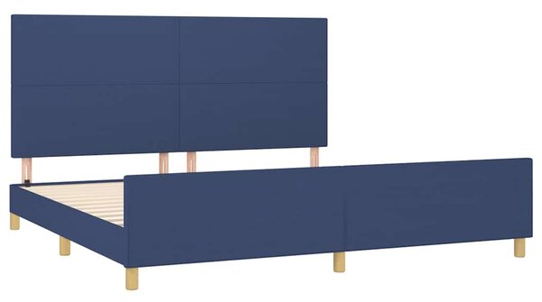 Rám postele bez matrace modrý 200 x 200 cm textil 3124925
