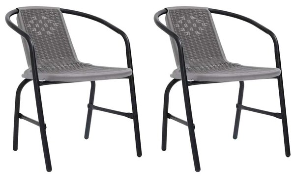 Zahradní židle 2 ks plastový ratan a ocel 110 kg 312494