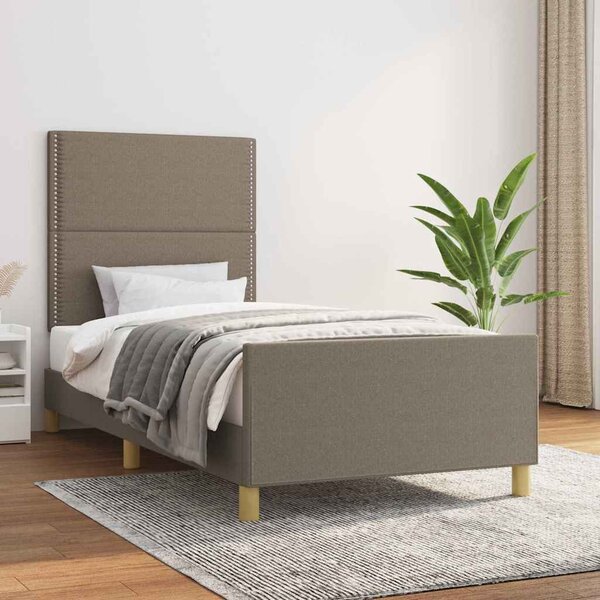 Rám postele bez matrací taupe 90x200 cm textil 3124948