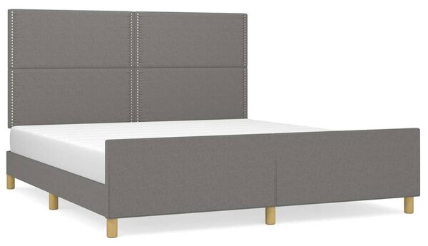 Rám postele bez matrace tmavě šedý 180 x 200 cm textil 3124993