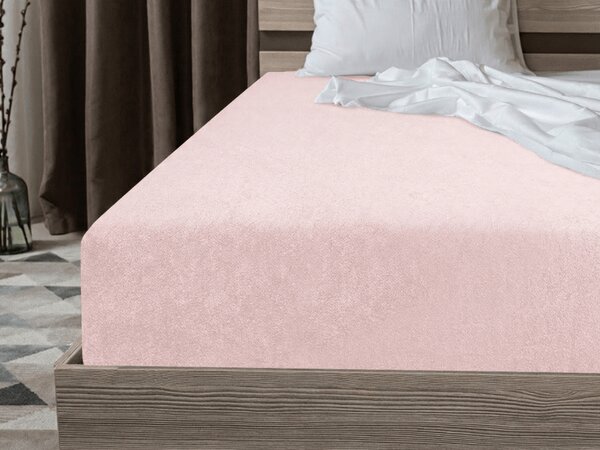 Froté prostěradlo EXCLUSIVE světle růžové 90 x 200 cm