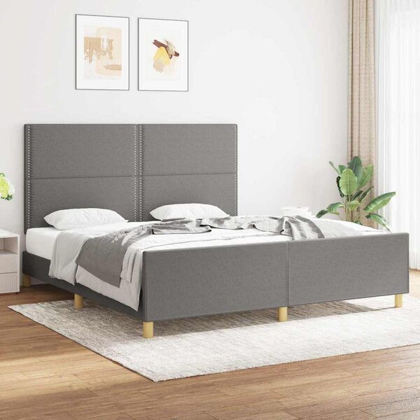 Rám postele bez matrace tmavě šedý 180 x 200 cm textil 3124993