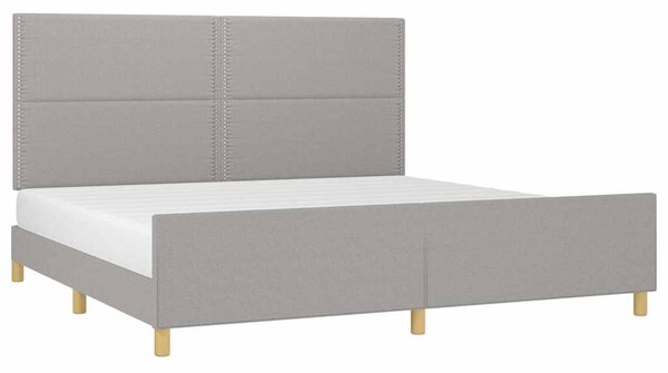 Rám postele bez matrace světle šedý 200 x 200 cm textil 3125000