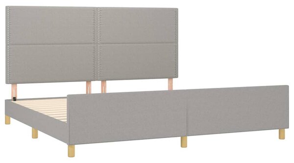 Rám postele bez matrace světle šedý 200 x 200 cm textil 3125000