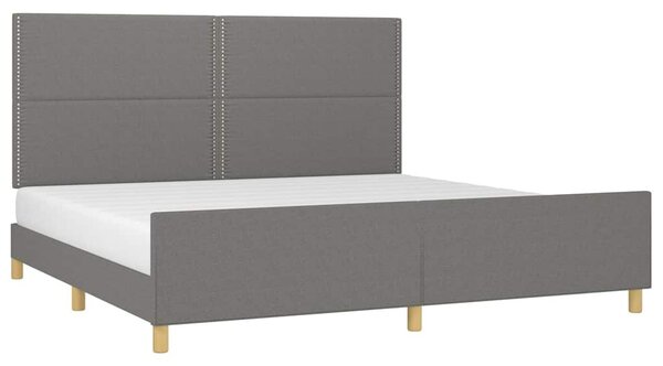Rám postele bez matrace tmavě šedý 200 x 200 cm textil 3125001