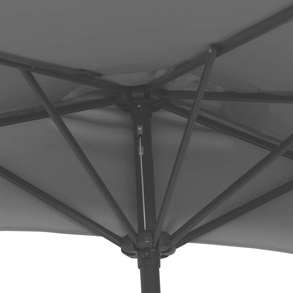 Slunečník na balkon hliníková tyč černý 270x144x222 cm půlkruh 312500