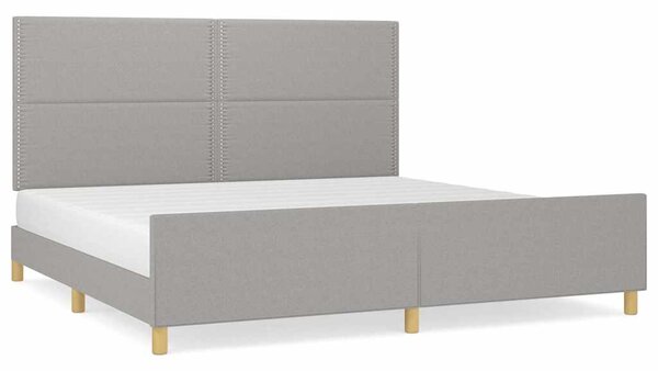 Rám postele bez matrace světle šedý 200 x 200 cm textil 3125000