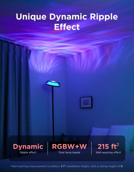 Govee-LED RGBICWW Stmívatelná stojací lampa UPLIGHTER MATTER LED/24W/230V Wi-Fi