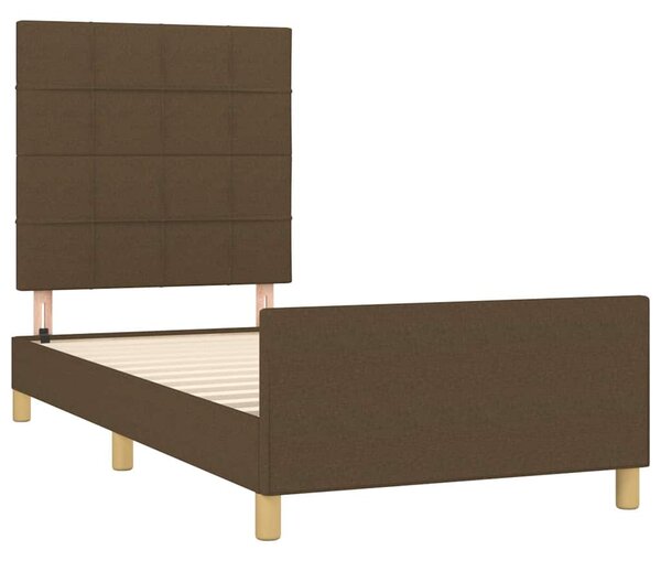 Rám postele bez matrace tmavě hnědá 90 x 190 cm textil 3125020