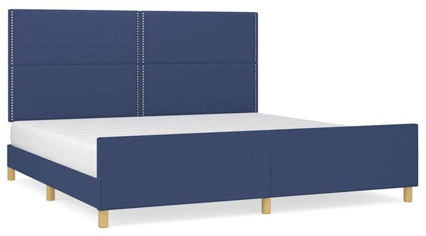 Rám postele bez matrace modrý 200 x 200 cm textil 3125006