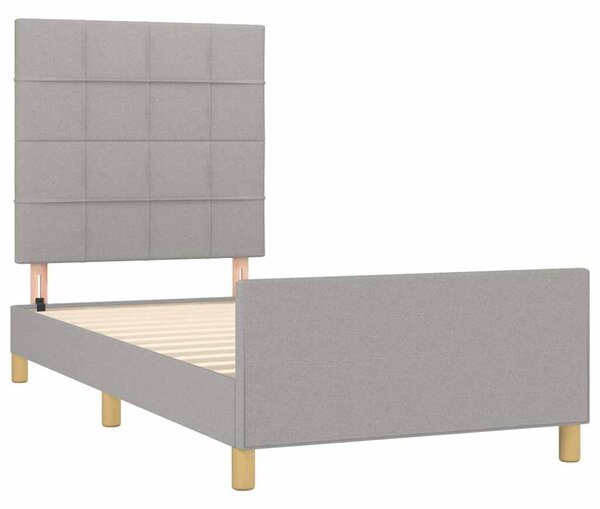 Rám postele bez matrace světle šedá 80 x 200 cm textil 3125009