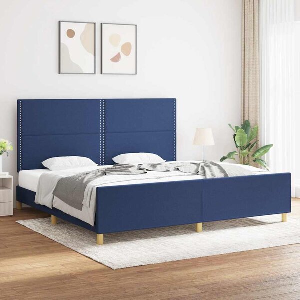 Rám postele bez matrace modrý 200 x 200 cm textil 3125006
