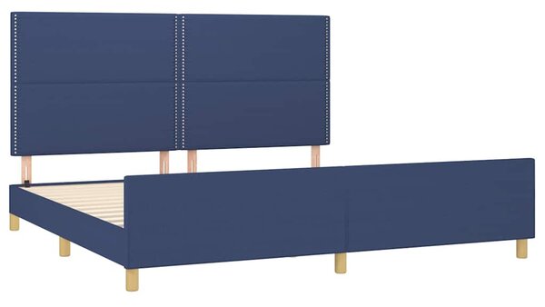Rám postele bez matrace modrý 200 x 200 cm textil 3125006