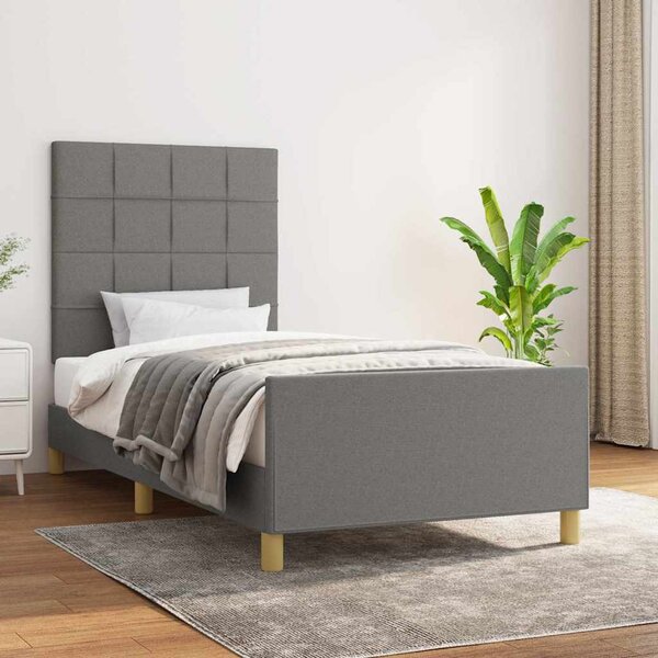 Rám postele bez matrace tmavě šedá 80 x 200 cm textil 3125010