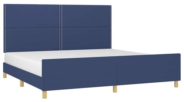 Rám postele bez matrace modrý 200 x 200 cm textil 3125006
